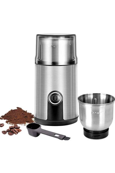 Sofia Concept Otto Coffee Grinder, 200 W, 75 g, Stainless Steel Blade, Cleaning Brush Included, Silver-Black