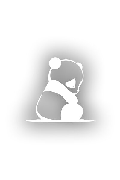 Reysa Tasarım ملصق سيارة الباندا المأسى مقاس 17 × 17 سم باللون الأبيض