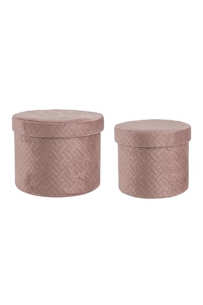 Bizzotto Set 2 cutii velur roz Averill 18x14 cm, 22x16 cm