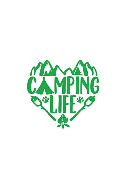 Reysa Tasarım ملصق سيارة كامبينج لايف مقاس 17x17 سم أخضر