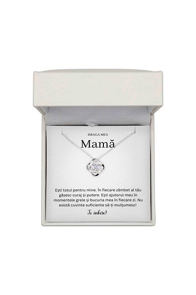 The Jewel Heart Bijuterie Deosebită Pentru Mama – Colier Din Argint 925 Rodiat, Ambalat În Cutie Premium