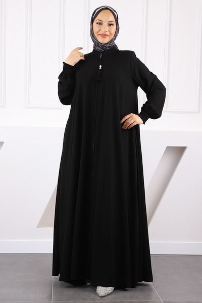 İmajButik Μαύρο μανίκι ελαστικό φερμουάρ