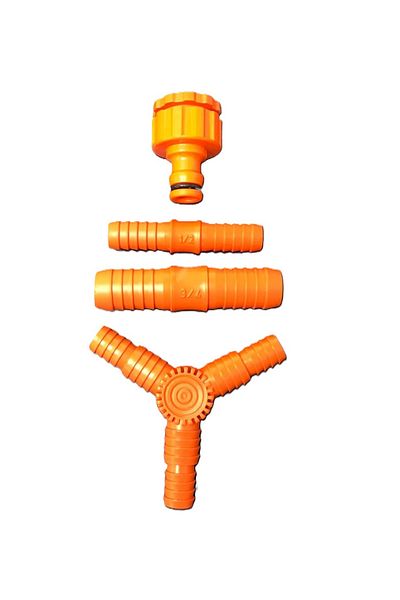 BGA Garden Hose Fitting Set 1/2 - 3/4 Three-Way Y Hose t Fitting