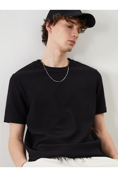 LC Waikiki Rmz Gi̇yi̇m Farkiyla Zero Roba Collar Men's T-Shirt