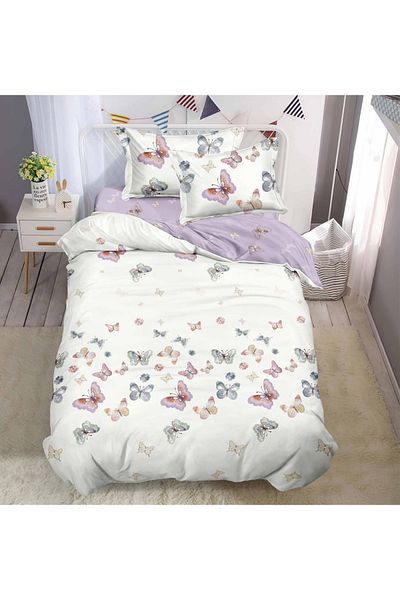 CHIRASO CHIRASO Finet 4-Piece Children's Bedding Set, 155x220 cm, Butterfly Print, pale purple
