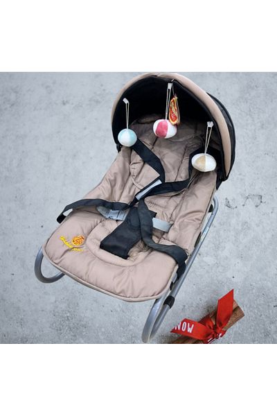 rexa Grey Baby Rocking Chair with Toy Bar