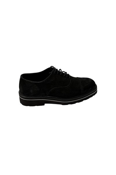 CLASS WOOD Classwood 19886 High Sole Genuine Leather Men's Classic Shoes Nubuck Black