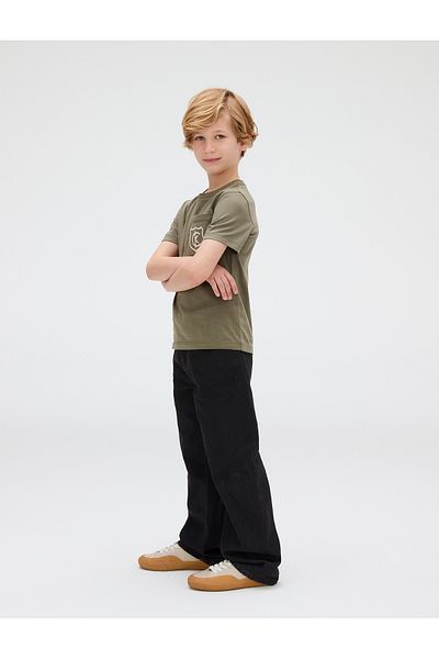 Calvin Klein Boys Dusty Olive Crest Logo Pocket Short Sleeve T-Shirt
