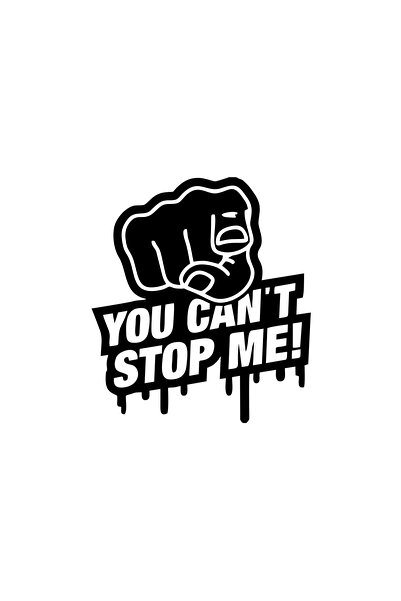 Reysa Tasarım لا يمكنك إيقافني ملصق سيارة مقاس 17 × 17 سم باللون الأسود