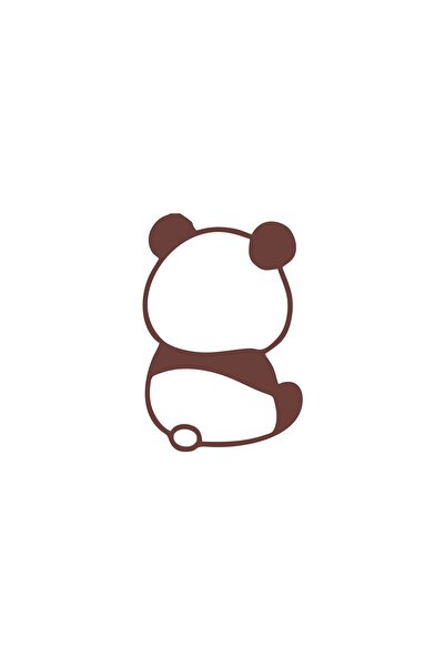 Reysa Tasarım ملصق سيارة باندا متوتر مقاس 17 × 17 سم بني