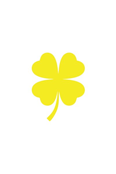 Reysa Tasarım ملصق سيارة بأربع أوراق البرسيم مقاس 17 × 17 سم باللون الأصفر