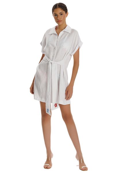 ZEKİ Zeki White Linen Dress