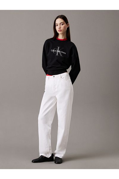Calvin Klein Calvin Klein Female Black Monogram Logo Relaxed Sweatshirt