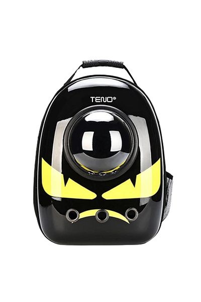 Teno Rucsac Transport Animale Teno®, greutate Max 7kg, buzunar lateral, talie mica, Monstrulet, negru