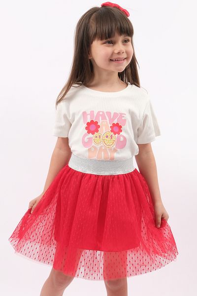 lilico Girl's Double Set Tutu Red Polka Dot