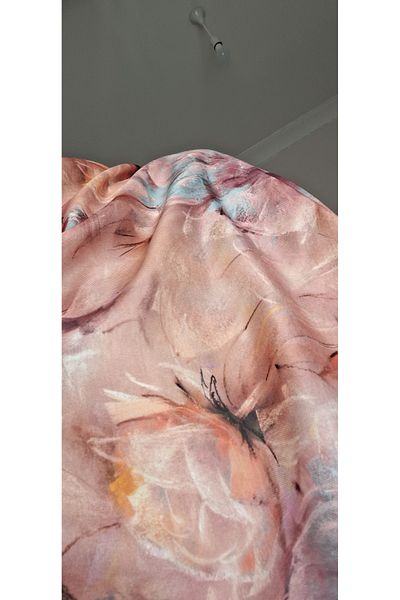 Lavena scarfs Seria de primăvară șal moale digital din bumbac cu model floral - pudră
