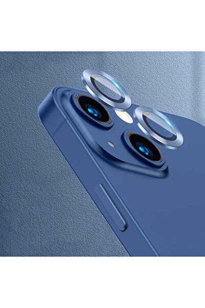 BUTAM BİLİŞİM واقي كاميرا CL-07 متوافق مع هاتف iPhone 13 Mini - أزرق