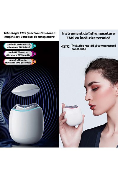 clickzu Dispozitiv de infrumusetare Gua Sha Clickzu cu tehnologie EMS pentru ingrijire ten/corp