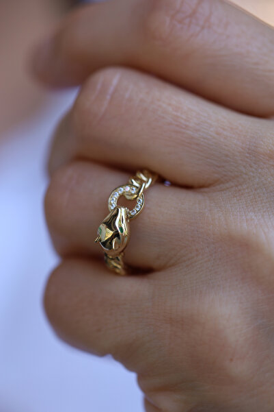 Yenigün Kuyumculuk 14 Ayar Altın Kaplanlı Gurmet Yüzük