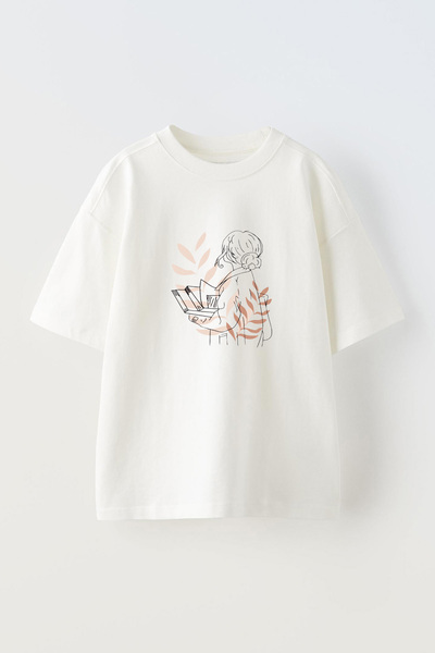 Anetos Tricou Line Art Estetic Front cu imprimeu Cotton White supradimensionat