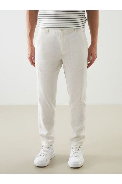LC Waikiki LCWAIKIKI Pantaloni chino pentru bărbați, cu croiala standard, amestec de in