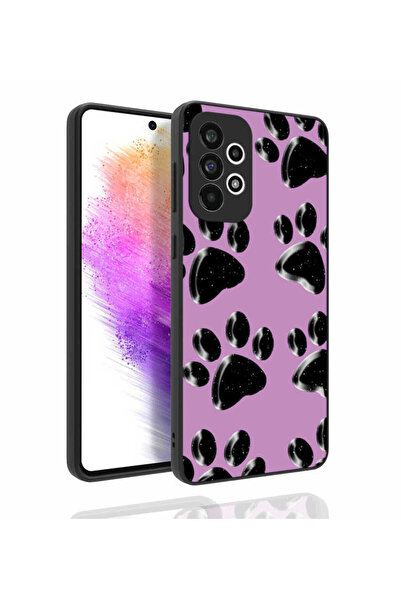 BUTAM BİLİŞİM حافظة هاتف Galaxy A73 منقوشة واقية للكاميرا غطاء نورا لامع - NO3