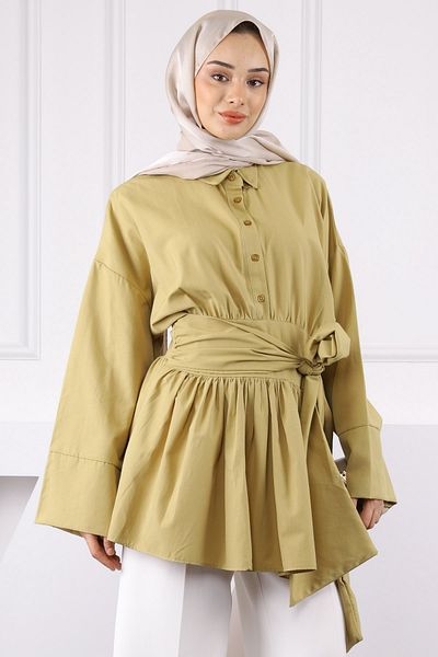 İmajButik Λαδί Πράσινο Μπούζο με δεμένη μέση