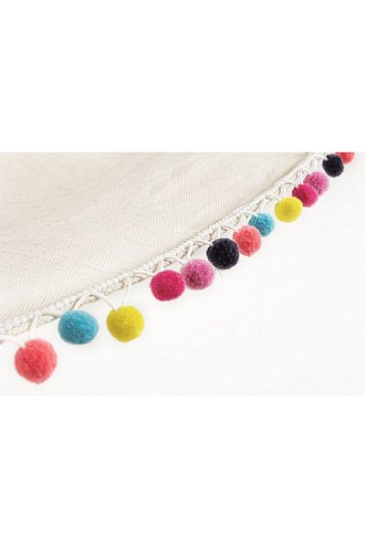 Bizzotto Hanging hammock, cream cotton, PonPon, 200 cm x 100 cm