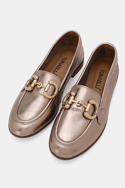TUNAELLİ Women's Nickel Black Khaki Natural Leather 36-41 Number Buckle Ballet