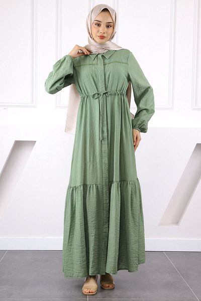 İmajButik Φόρεμα με δαντέλα με πασμίνα