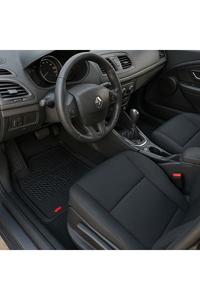TEAMCAR ® Car Mats Tray Type Compatible Renault Megane III Combi (2008-2016) Black Durable Material