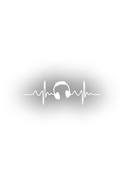 Reysa Tasarım ملصق سيارة على شكل سماعة رأس على شكل نبضات القلب مقاس 17 × 17 س...