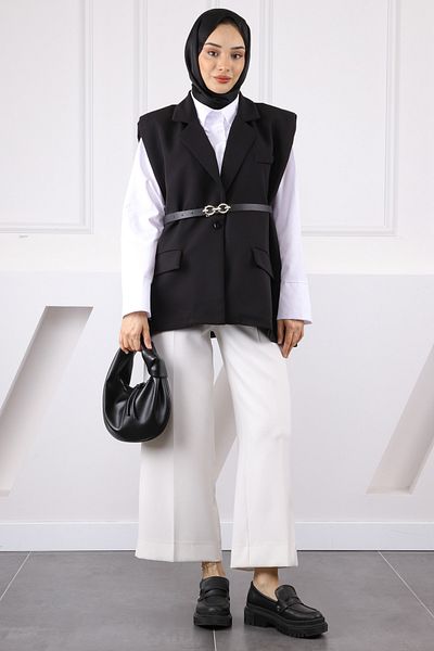 İmajButik Black Waist Belt Vest