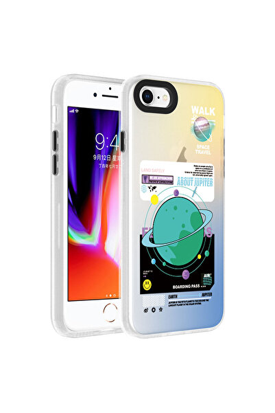 Kılıfist حافظة صلبة منقوشة متوافقة مع هاتف iPhone SE 2022 من KLFS Dragon-Planet