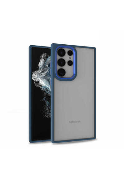 BUTAM BİLİŞİM حافظة فلورا متوافقة مع هاتف جالاكسي S22 الترا - أزرق