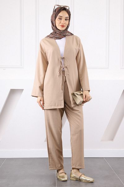 İmajButik Modal Suit with Mink Kimono Pants