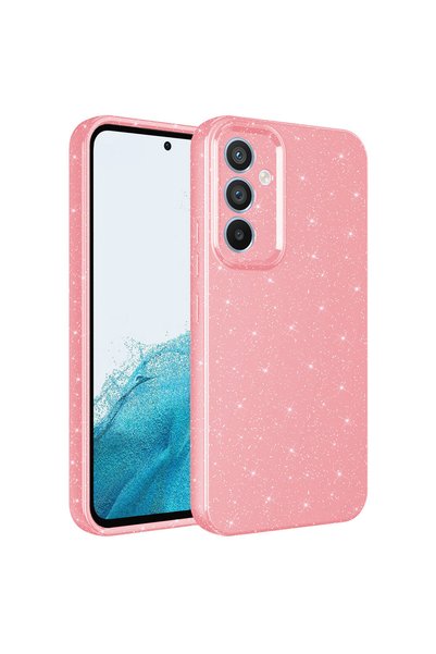 Kılıfist حافظة هاتف Galaxy A14 فضية فاخرة من القطن KLFS مع حماية للكاميرا - وردي