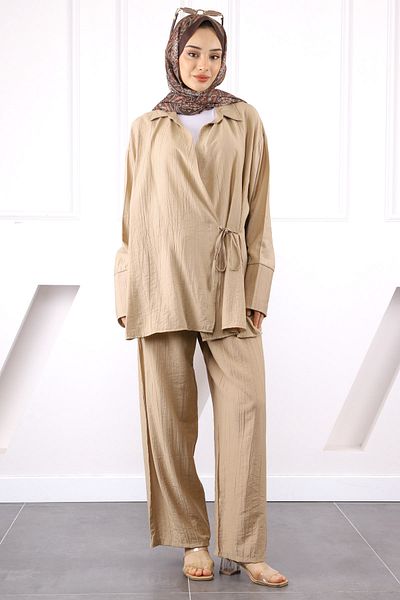 İmajButik Mink Kimono Modal Pants Suit