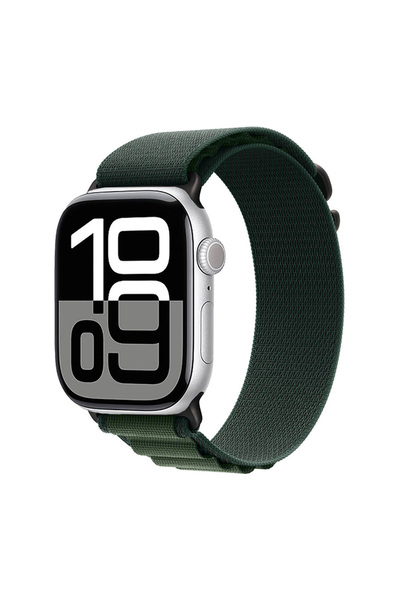 Kılıfist ساعة 10 مقاس 46 ملم متوافقة مع حبل شبكي KLFS KRD-74 - أسود - أخضر