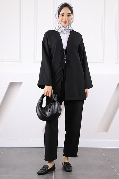 İmajButik Modal Suit with Black Kimono Pants