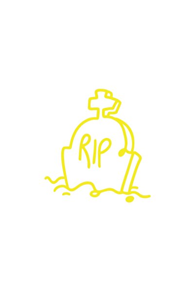 Reysa Tasarım ملصق سيارة ريب تومبستون مقاس 17 × 17 سم أصفر