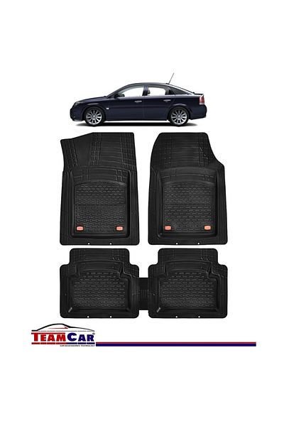 TEAMCAR ® Car Mats Tray Type Compatible Opel Vectra C (2002-2008) Black Durable Material