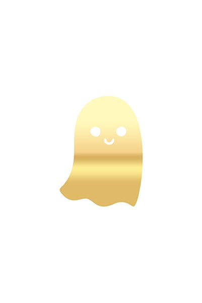 Reysa Tasarım Cute Ghost Car Sticker 17X17 cm Gold
