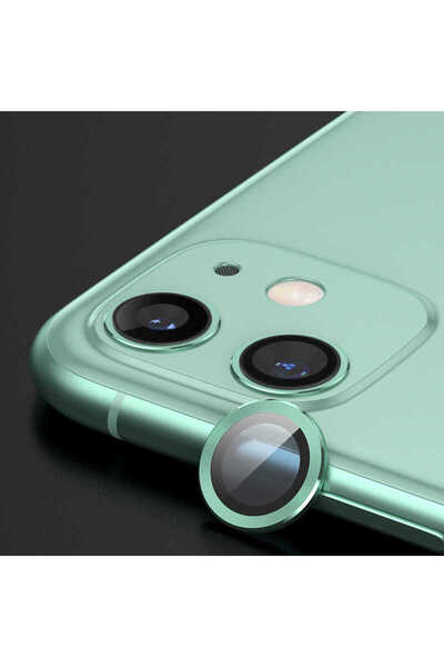 BUTAM BİLİŞİM واقي كاميرا متوافق مع هاتف iPhone 11 CL-07 - أخضر فاتح