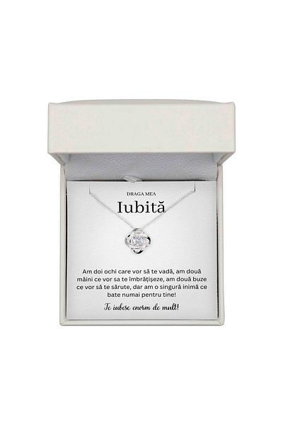 The Jewel Heart Colier „Te Iubesc” Din Argint 925 Rodiat – Cadou Romantic Pentru Iubită