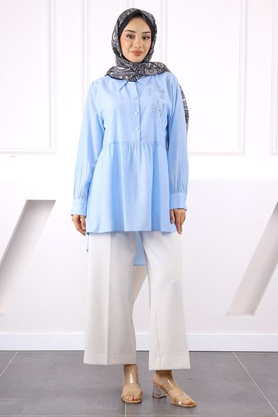 İmajButik Tunica cu detalii Blue Stone