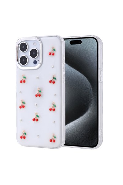 Kılıfist حافظة iPhone 15 Pro Max غطاء شفاف KLFS بتصميم وسادة هوائية - كرز