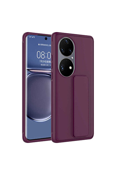 BUTAM BİLİŞİM Huawei P50 Pro Case Qstand Cover - Plum
