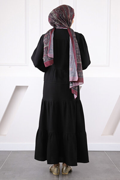 İmajButik Black Muslin Shirt Skirt Suit