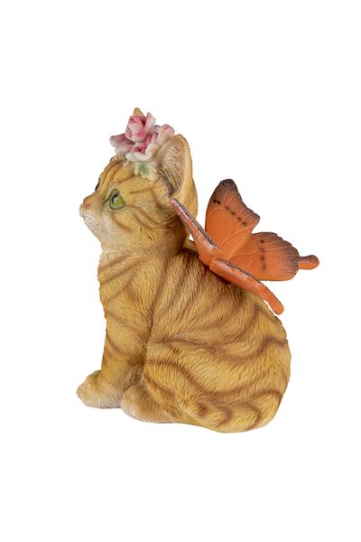 Clayre & Eef Figurina polirasina maro Pisicuta 12x10x15 cm